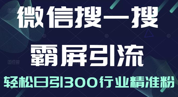 微信搜一搜霸屏引流课，打造被动精准引流系统，轻松日引300行业精准粉【无水印】-优学网