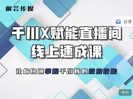 枫芸传媒-线上千川提升课，提升千川认知，提升千川投放效果-优学网