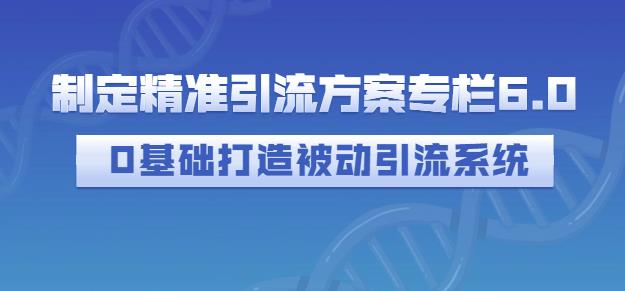 制定精准引流方案专栏6.0，0基础打造被动引流系统-优学网