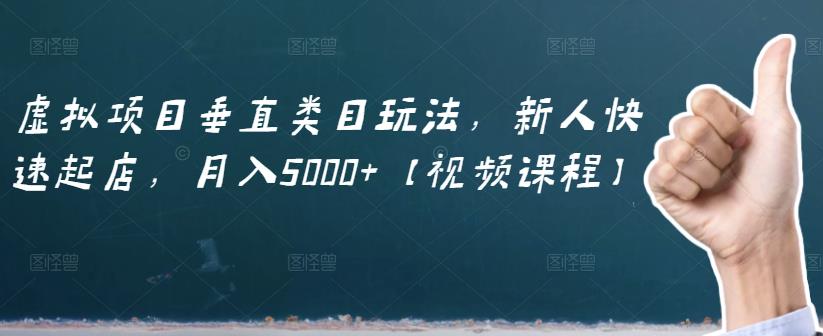 虚拟项目垂直类目玩法，新人快速起店，月入5000 【视频课程】-优学网