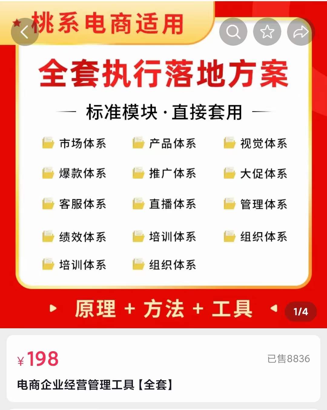 外面卖198·电商企业经营管理工具：全套执行落地方案 标准模块·直接套用-优学网