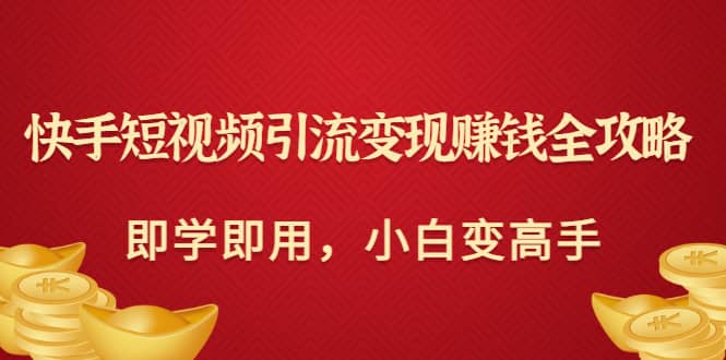 快手短视频引流变现赚钱全攻略：即学即用，小白变高手（价值980元）-优学网