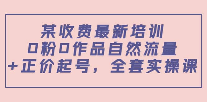 某收费最新培训：0粉0作品自然流量 正价起号，全套实操课-优学网