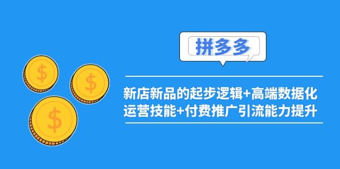 2022拼多多：新店新品的起步逻辑 高端数据化运营技能 付费推广引流能力提升-优学网