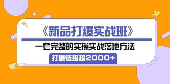 《新品打爆实战班》一套完整的实操实战落地方法，打爆链接超2000 （38节课)-优学网