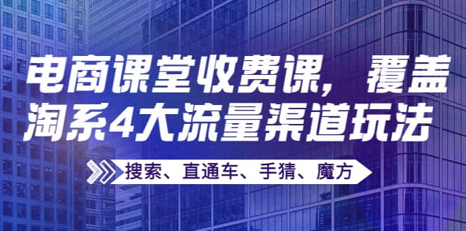 某电商课堂收费课，覆盖淘系4大流量渠道玩法【搜索、直通车、手猜、魔方】-优学网