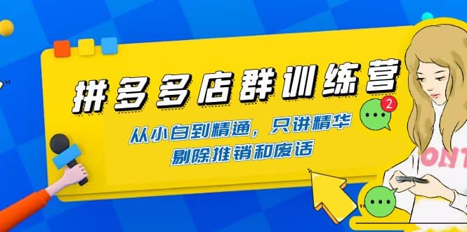 拼多多店群训练营：从小白到精通，只讲精华，剔除推销和废话-优学网