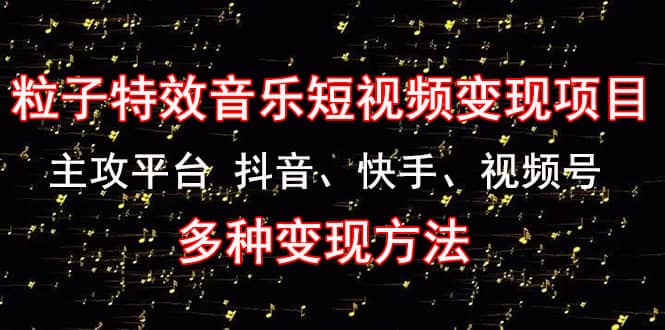 《粒子特效音乐短视频变现项目》主攻平台 抖音、快手、视频号 多种变现方法-优学网