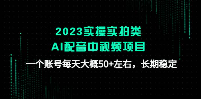 2023实操实拍类AI配音中视频项目，一个账号每天大概50 左右，长期稳定-优学网