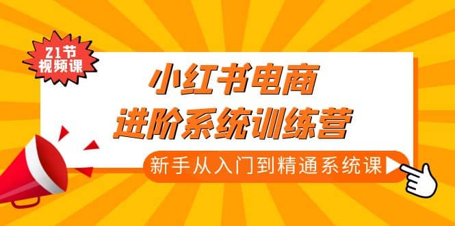 小红书电商进阶系统训练营：新手从入门到精通系统课（21节视频课）-优学网