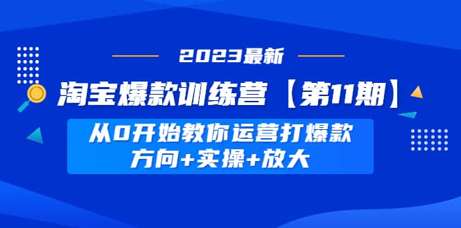 淘宝爆款训练营【第11期】 从0开始教你运营打爆款，方向 实操 放大-优学网