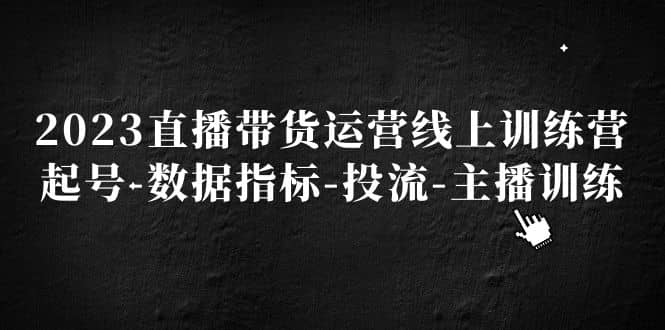 2023直播带货运营线上训练营，起号-数据指标-投流-主播训练-优学网