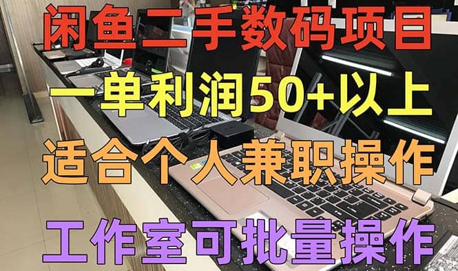 闲鱼二手数码项目，个人副业低保收入，工作室批量放大操作-优学网