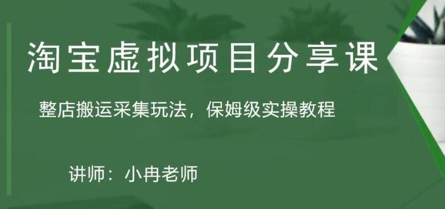 淘宝虚拟整店搬运采集玩法分享课：整店搬运采集玩法，保姆级实操教程-优学网