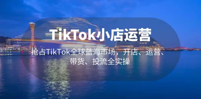 TikTok小店运营 抢占TikTok全球蓝海市场，开店、运营、带货、投流全实操-优学网