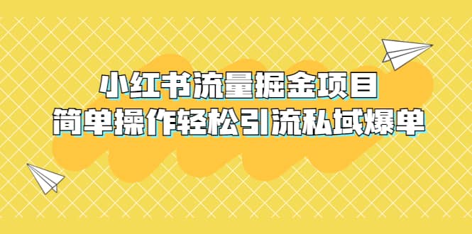 外面收费398小红书流量掘金项目，简单操作轻松引流私域爆单-优学网