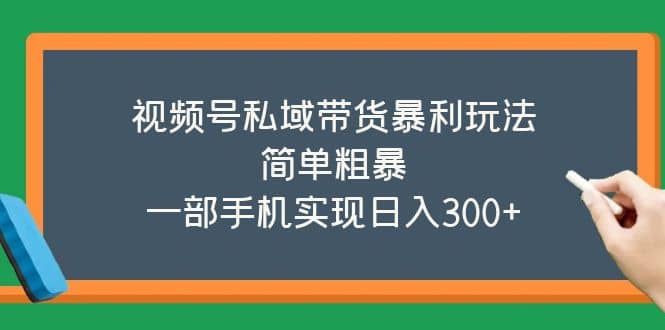 视频号私域带货暴利玩法，简单粗暴-优学网