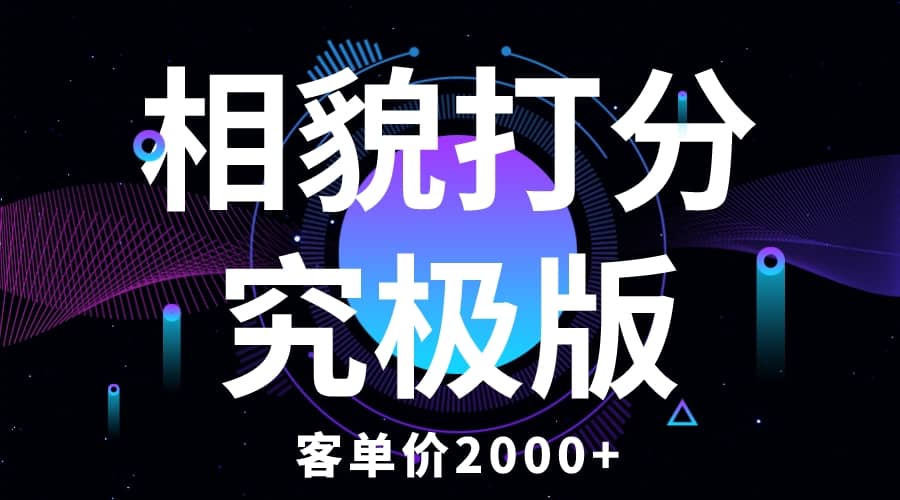 相貌打分究极版，客单价2000 纯新手小白就可操作的项目-优学网