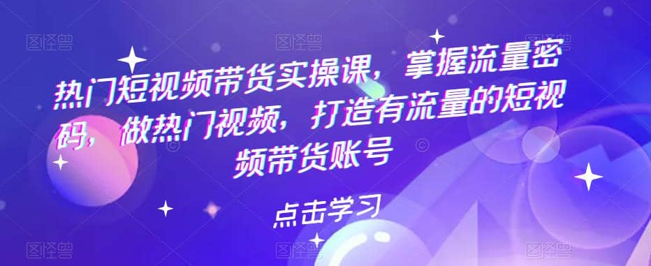 热门短视频带货实战 掌握流量密码 做热门视频 打造有流量的短视频带货账号-优学网