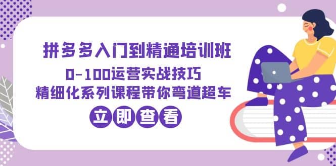 2023拼多多入门到精通培训班：0-100运营实战技巧 精细化系列课带你弯道超车-优学网