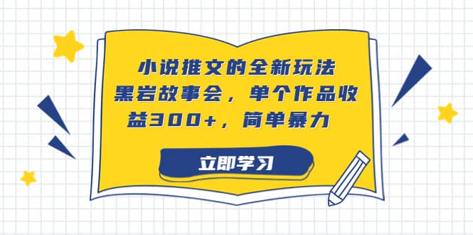 小说推文的全新玩法，黑岩故事会，单个作品收益300 ，简单暴力-优学网