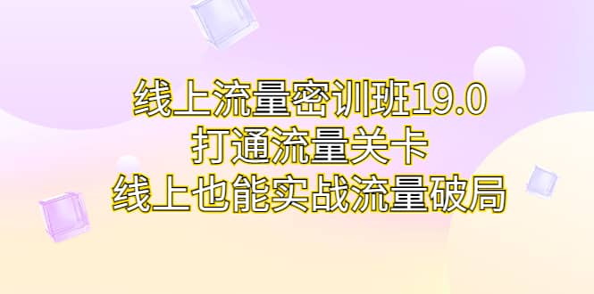 线上流量密训班19.0，打通流量关卡，线上也能实战流量破局-优学网