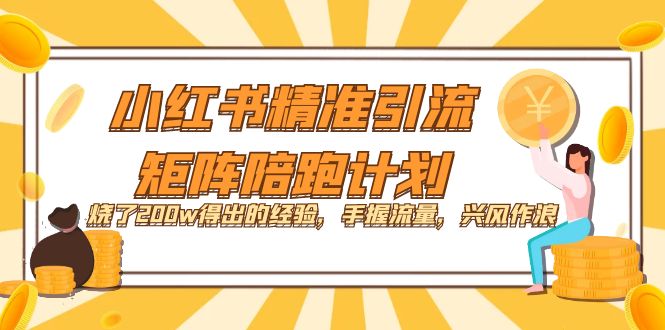 小红书精准引流·矩阵陪跑计划：烧了200w得出的经验，手握流量，兴风作浪！-优学网