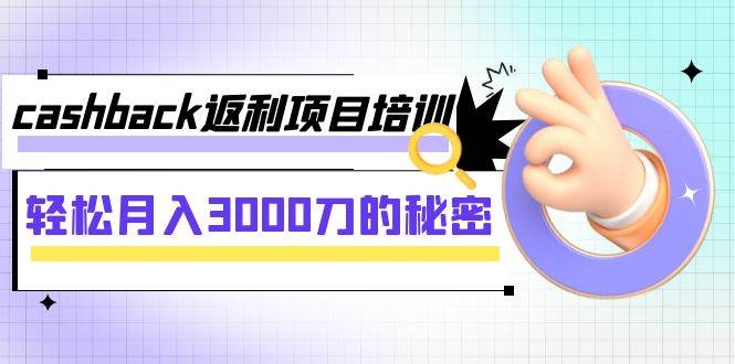 cashback返利项目培训：轻松月入3000刀的秘密（8节课）-优学网